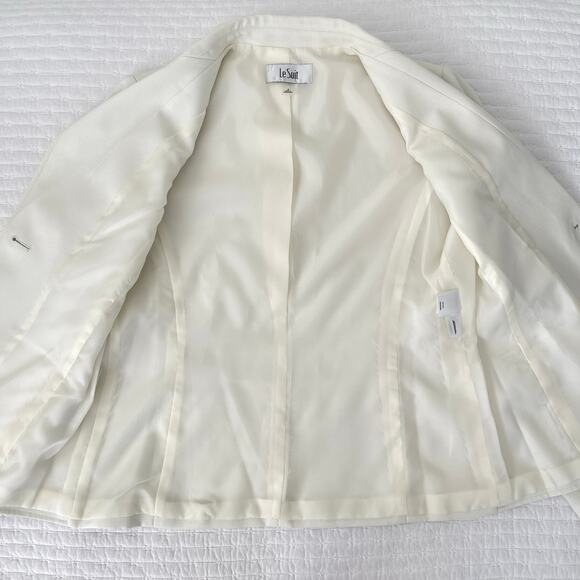 New Le Suit Women's 2 Piece Single Breasted Blazer and Pant Suit Set in Ivory 8 - Picture 7 of 14